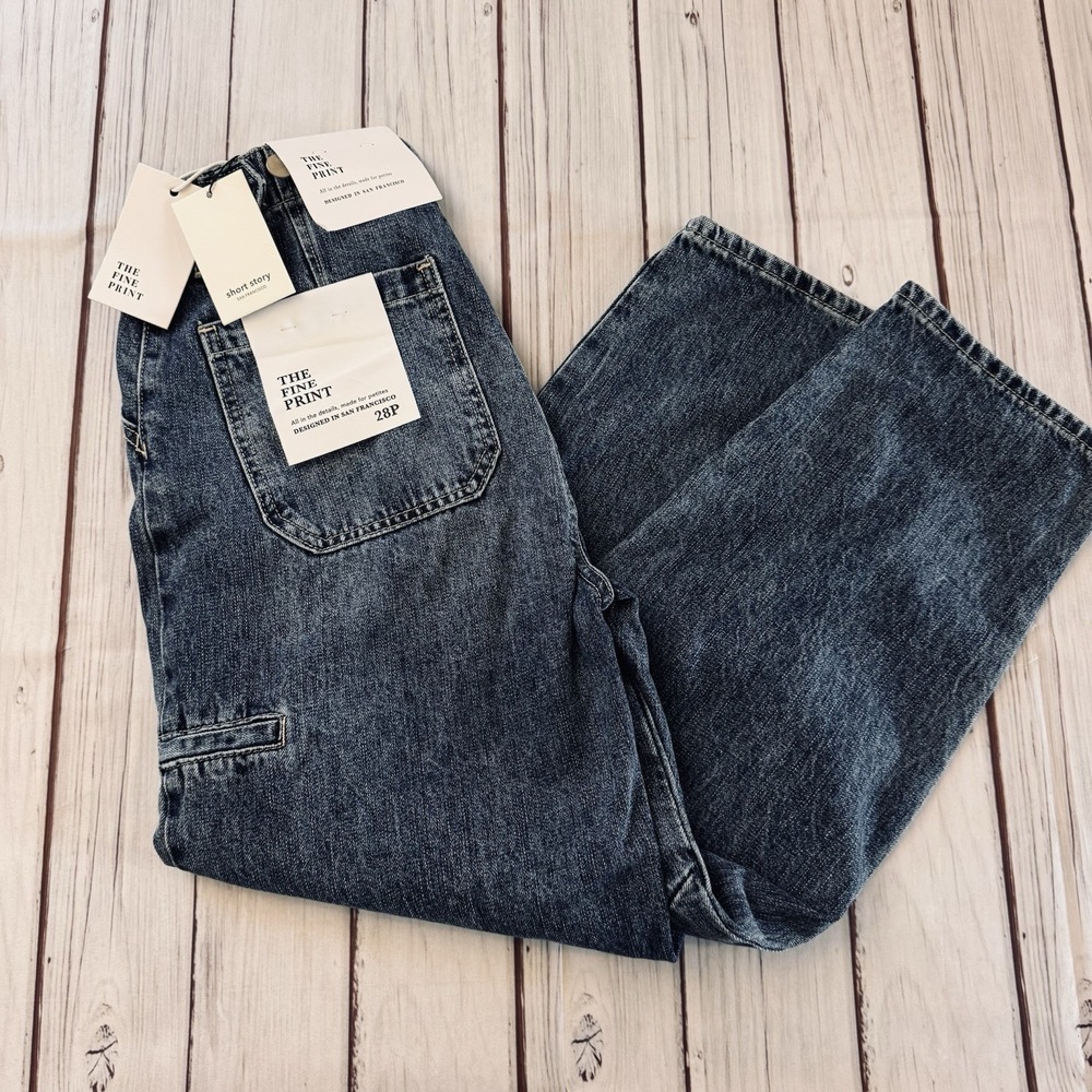 The Fine Print Short Story Barrel Leg Carpenter Jeans Women's 28P Petite NWT